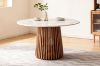 Picture of ALLEY D129 Solid Acacia Wood Round Dining Table with Marble Top