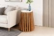 Picture of ALLEY Solid Acacia Wood Round Side Table with Marble Top