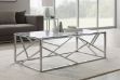 Picture of LELLA Rectangle Clear Glass Coffee Table (Silver)