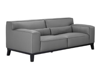 Picture of ZURICHER 100% Capri Leather 3 Seater Sofa (Charcoal Grey)