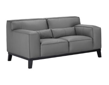 Picture of ZURICHER 100% Capri Leather 2 Seater Sofa (Charcoal Grey)
