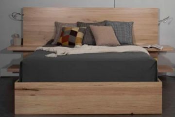 Picture of ZENA Queen Size Bed Frame with Side Shelves, Adjustable Lights & USB ports