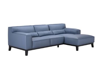 Picture of ZURICHER 100% Capri Leather Sectional Sofa (Blue)