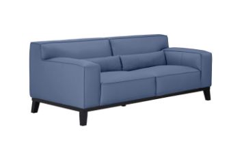 Picture of ZURICHER 100% Capri Leather 3 Seater Sofa (Blue)