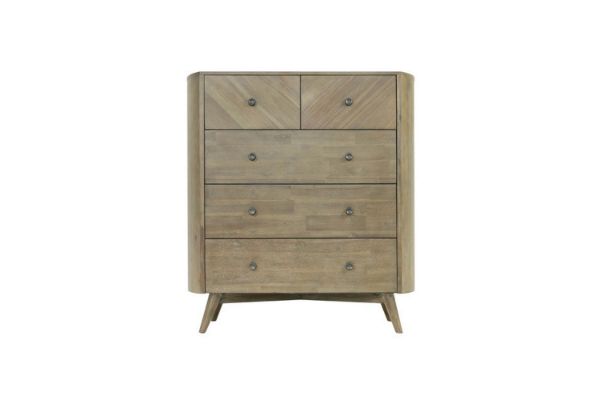 Picture of RIALTO 5-Drawer Solid Acacia Wood Tallboy