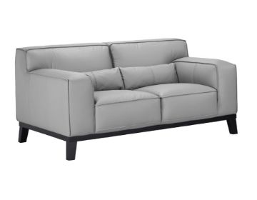 Picture of ZURICHER 100% Capri Leather 2 Seater Sofa (Pewter)