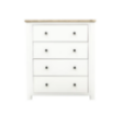 Picture of Hepburn 4 Drawer Tallboy – Hamptons Style White Stain with Natural Top