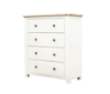Picture of Hepburn 4 Drawer Tallboy – Hamptons Style White Stain with Natural Top