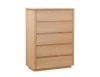 Picture of CAVALLI 5-Drawer Tallboy with Light Oak Finish & White Ceramic Top
