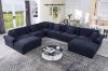 Picture of LARK Oversized Fabric Sectional Modular Sofa with Dual Ottomans (Dark Blue) 