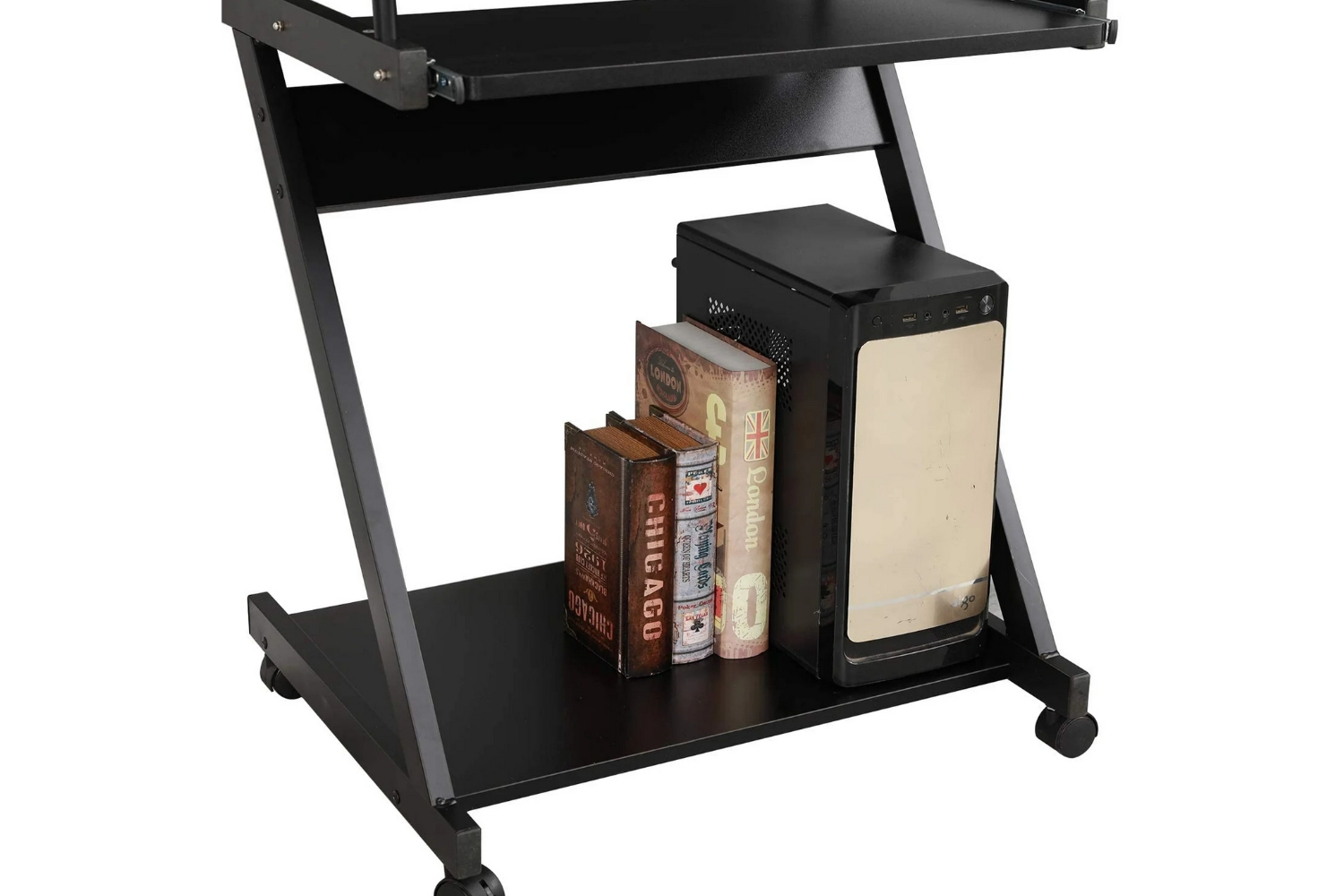 MOBELLA Z-Type Laptop Desk with Wheels (Black)