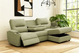 Picture of KIMBERLY Power Reclining Sectional Sofa with Drop-Down Console - Chaise Facing Right