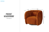 Picture of MOCHA 360° Swivel Goose Feather-Filled Fabric Armchair