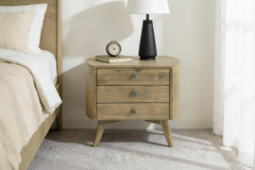 Picture of RIALTO 3-Drawer Solid Acacia Wood Bedside Table