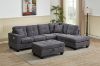 Picture of NEBULA Pro Chenille Fabric Sectional Sofa with Storage Ottoman & Drop-Down Console & USB & Type-C Port (Dark Grey)