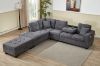 Picture of NEBULA Pro Chenille Fabric Sectional Sofa with Storage Ottoman & Drop-Down Console & USB & Type-C Port (Dark Grey)