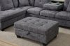 Picture of NEBULA Pro Chenille Fabric Sectional Sofa with Storage Ottoman (Dark Grey) - Chaise Facing Left