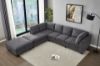 Picture of LIBERTY PREMIUM Chenille Fabric Sectional Sofa with Storage Ottoman (Dark Grey)
