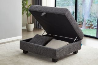 Picture of LIBERTY Premium Chenille Fabric Sectional Sofa (Dark Grey) - Storage Ottoman Only