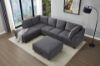 Picture of LIBERTY Premium Chenille Fabric Sectional Sofa (Dark Grey) - Chaise Facing Left with Storage Ottoman