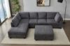 Picture of LIBERTY Premium Chenille Fabric Sectional Sofa (Dark Grey) - Chaise Facing Left with Storage Ottoman