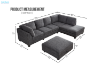 Picture of LIBERTY Premium Chenille Fabric Sectional Sofa (Dark Grey) - Chaise Facing Right with Storage Ottoman