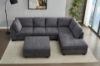 Picture of LIBERTY Premium Chenille Fabric Sectional Sofa (Dark Grey) - Chaise Facing Right with Storage Ottoman
