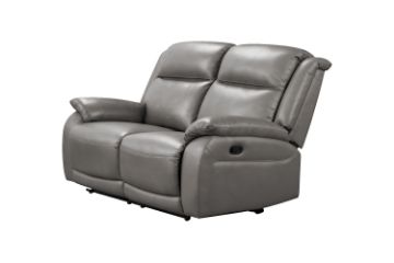 Picture of SOMERS Elite Leather 2 Seater Recliner Sofa (Marble Grey)