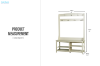 Picture of ELLIS Hall Tree with Shoe Bench, Coat Rack & Shelves (125x40x175)