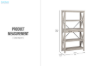 Picture of ZALYN 5-Tier Bookcase with 1 Drawer (84x156cm)