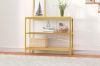 Picture of JOSEF 90 Tempered Glass Console Table with 3 Tiers (Golden)