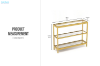 Picture of JOSEF 90 Tempered Glass Console Table with 3 Tiers (Golden)