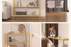 Picture of JOSEF 90 Tempered Glass Console Table with 3 Tiers (Golden)