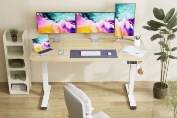 Picture of NEXUS 160 Electric Height Adjustable Standing Desk with LED Display (Light Oak)