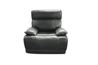 Picture of SOMIA Top-Grain Leather Manual Reclining Sofa Range (Grey) - 1 Seat Recliner Chair (1R)