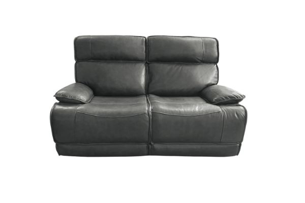 Picture of SOMIA Top-Grain Leather Manual Reclining Sofa Range (Grey) -  2 Seat Recliner Sofa (2RR)