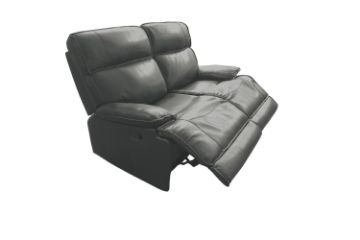 Picture of SOMIA Top-Grain Leather Manual Reclining Sofa Range (Grey) -  2 Seat Recliner Sofa (2RR)