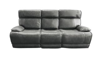 Picture of SOMIA Top-Grain Leather Manual Reclining Sofa Range (Grey) - 3 Seat Recliner Sofa (3RR)
