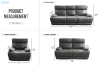 Picture of SOMIA Top-Grain Leather Manual Reclining Sofa Range (Grey) - 3RR + 2RR + 1R Sofa Set