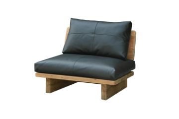 Picture of TIMBERA 100% Genuine Leather Reclaimed Pine Wood 1 Seater Sofa
