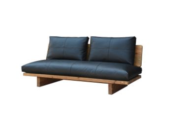 Picture of TIMBERA 100% Genuine Leather Reclaimed Pine Wood 3 Seater Sofa