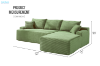 Picture of ASHFORD Fabric Sectional Compressed Sofa (Green) - Chaise Facing Right