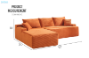 Picture of ASHFORD Fabric Sectional Compressed Sofa (Orange) 