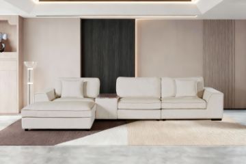 Picture of MIRANDA Modular Sofa with Ottoman & Console Power & USB Ports - Water Resistant