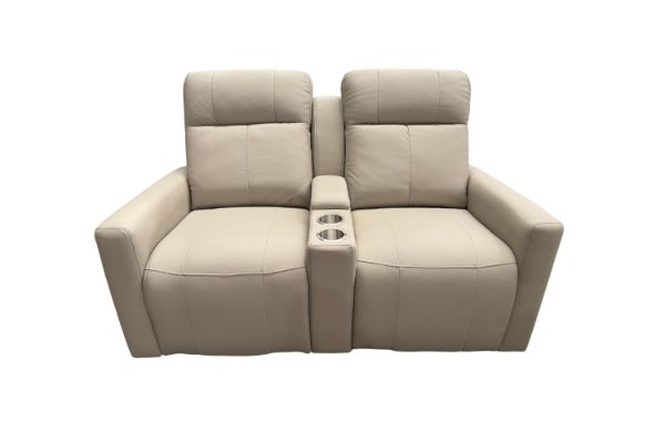 Picture of KELLAN Air Leather Power Reclining Sofa Range (Beige) - 2 Seat with Cup Holders (2RRC)