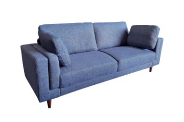 Picture of VALAND Linen 3-Seater Sofa (Blue)