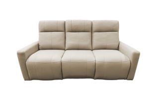 Picture of KELLAN Air Leather Power Reclining Sofa Range (Beige) - 3 Seat Recliner Sofa (3RR)