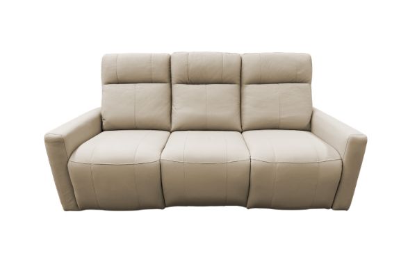 Picture of KELLAN Air Leather Power Reclining Sofa Range (Beige) - 3 Seat Recliner Sofa (3RR)