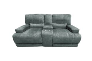 Picture of DAWSON Power Reclining Fabric Sofa Range (Sage Grey) - 2 Seat with Cup Holders & Storage (2RRC)