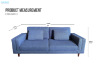 Picture of VALAND Linen 3-Seater Sofa (Blue)